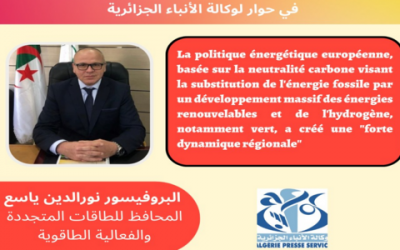 Le Commissaire du CEREFE Prof. Noureddine Yassaa traite de l’hydrogène vert dans un entretien accordé à l’APS